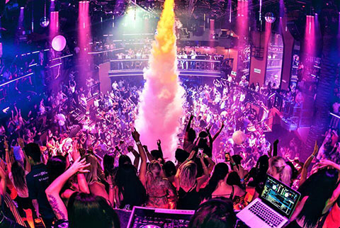 Looking down on the Coco Bongo dance floor Punta Cana