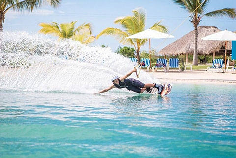 Man Wakeboarding at Aquatic Adventures